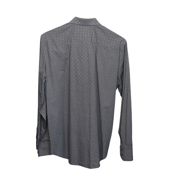 Zachary Prell Black White Micro Check Button-Up Shirt Men’s Size M - Picture 2 of 3